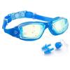 Silicone one-piece nose bridge swimming goggles with integrated earplugs, waterproof, anti-fog, high-definition, professional swimming goggles for