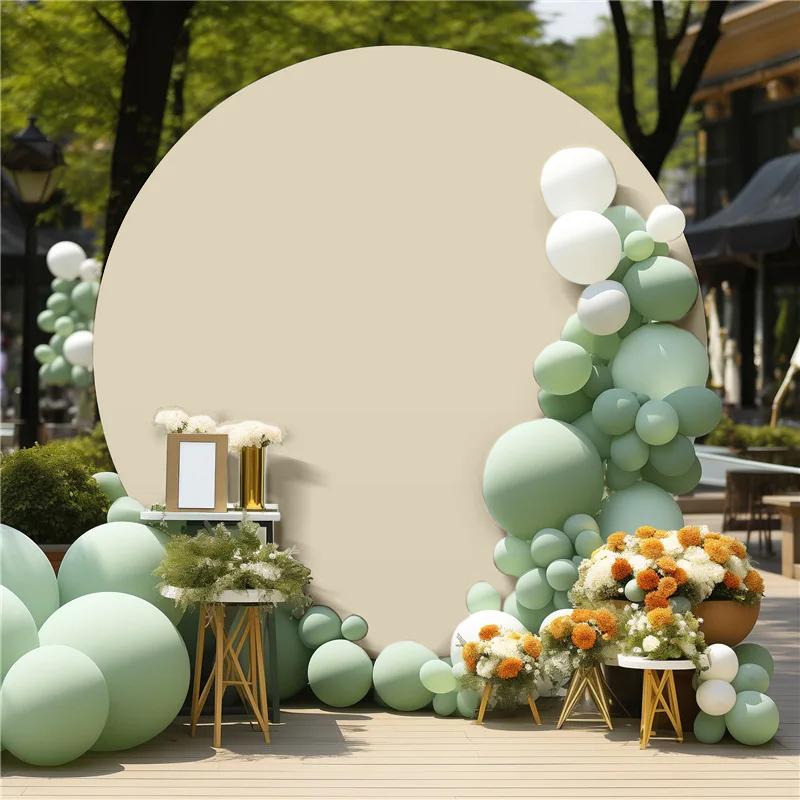 Double-Sided Cover For Round Balloon Arch Photo Wall 200 Cm Champagne