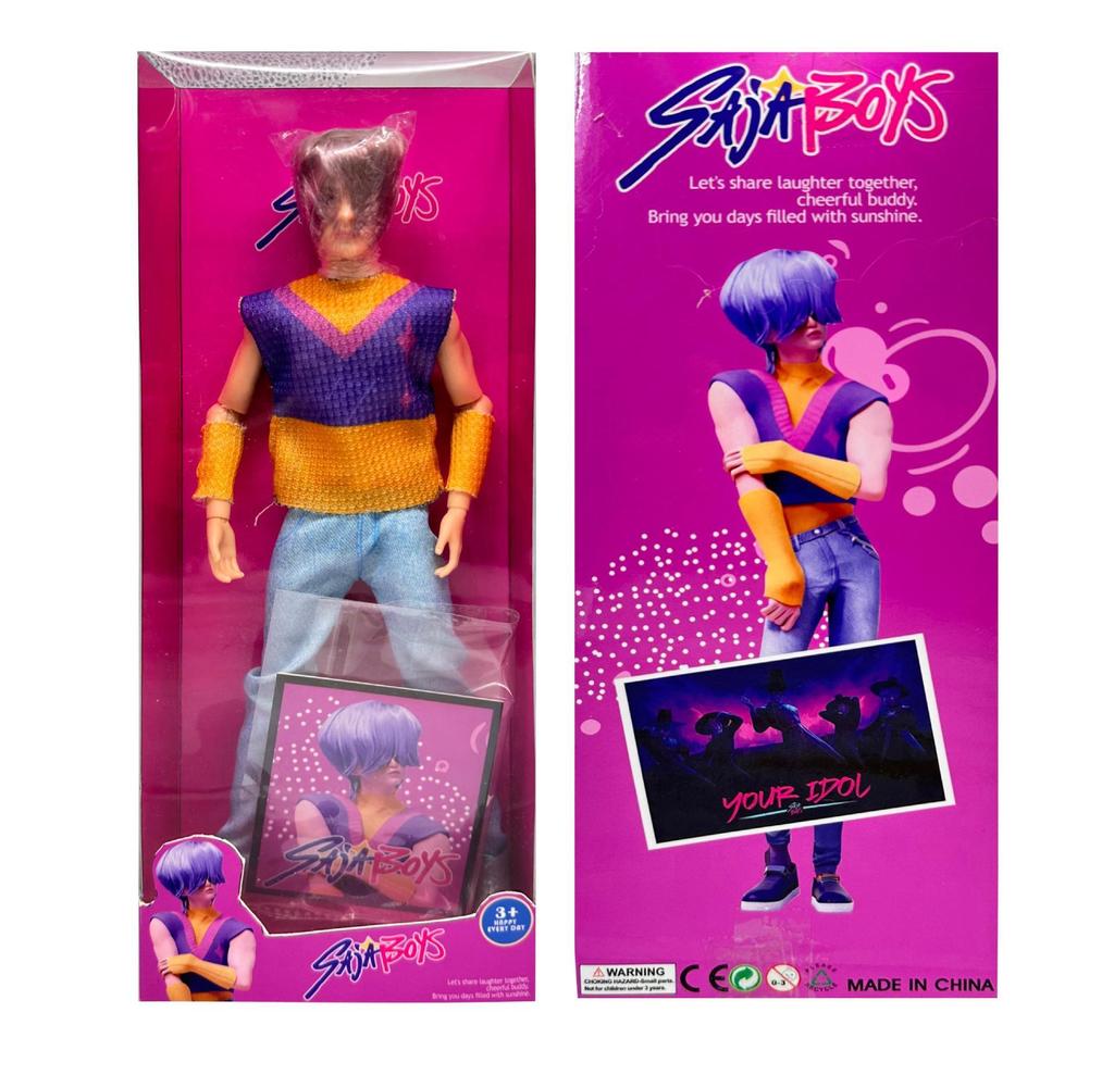 K-POP Demon Hunter Boy Band Desktop Model Ornament, 11.5" Jointed Figurine.