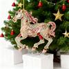 Horse Christmas Ornaments Sparkly Rhinestone Horse Hanging Decoration Acrylic Christmas Tree Ornament for Winter Xmas Party Supplies Holiday Decor