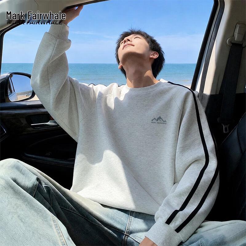 Mark Fairwhale American Style Heavyweight Color-Block Loose Sweatshirt