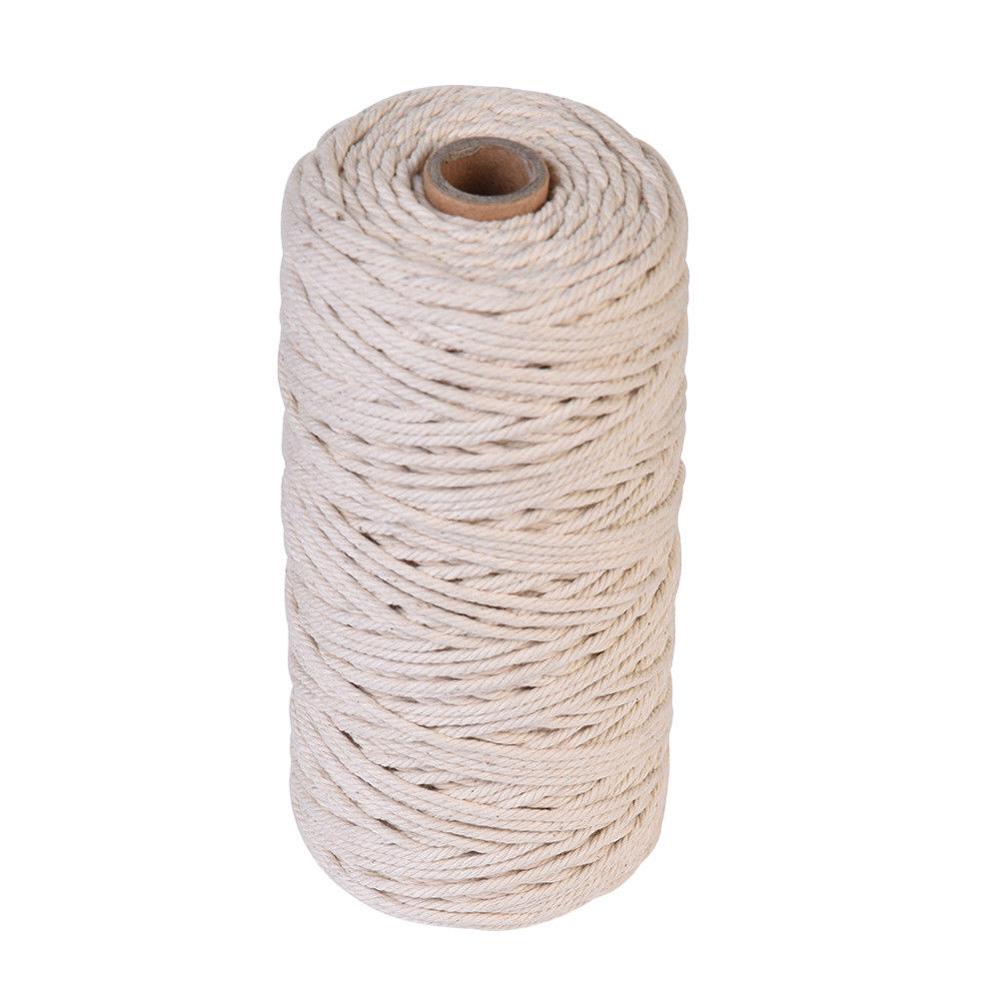 100m Handmade Gift Packing Home Decor Sewing Cords 100% Natural Beige Cotton Twine String DIY Rope