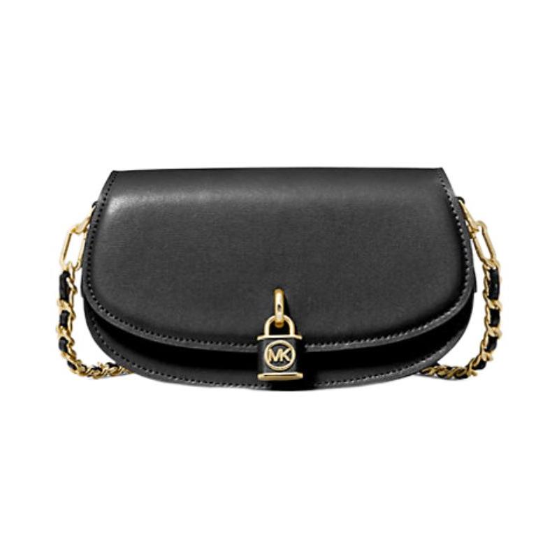 MICHAEL KORS Mila chain strap design solid color leather armpit shoulder bag women's black