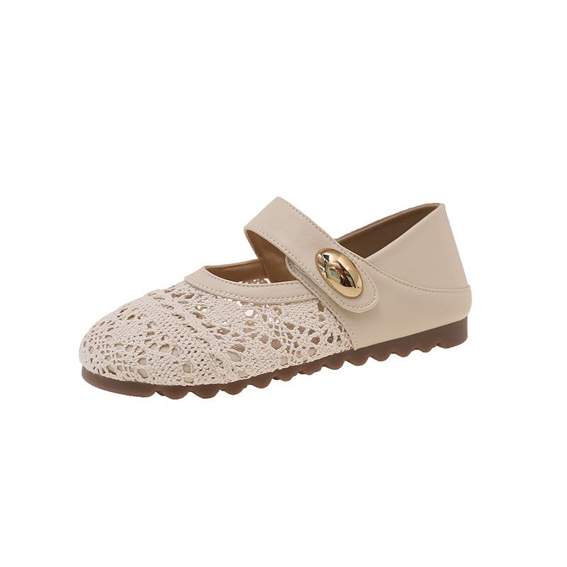 Женские туфли на мягкой подошве с вырезами, на липучке, Мэри Джейн, женские туфли 2025 лето новые, с юбкой, сетчатые туфли