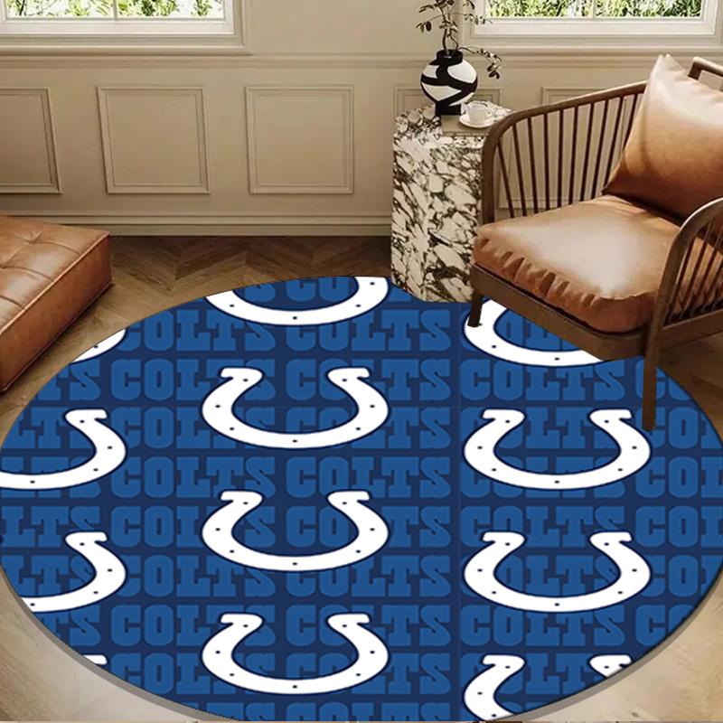 Indianapolis Colts Football Round mat, Anti-slip Circle Carpet Chair rug For livingroom,Bedroom, doormat home decor Gift Christmas Gifts