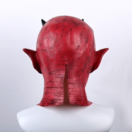 Подушка с лицом дьявола, реквизит для косплея на Хэллоуин, страшный головной убор ужасов с рогами, жуткий латексный костюм для вечеринки, аксессуар для взрослых и детей