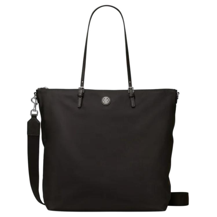 Tory Burch Tb Virginia Commuter Large Capacity Fabric Tote Bag Shopping Crossbody Shoulder Bag Women Tote Black 85063-001
