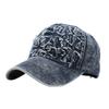 Cross patch denim baseball cap high quality women's summer sunshade American retro face cap washed men