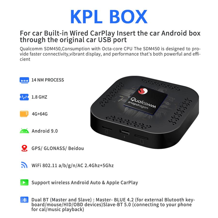 Для поддержки CarPlay Ai Box Беспроводной Android Auto GPS 4G LTE Мультимедийный адаптер