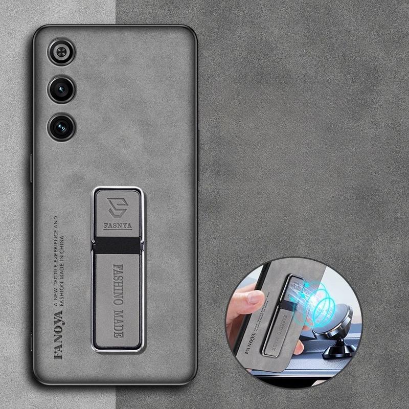 Для Redmagic 10 Air Sheepskin кожаный чехол для телефона ZTE Red Magic 10 Pro+ матовый силиконовый бампер KickStand держатель задняя крышка