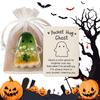 Cute Pocket Comfort Ghost Keepsake with Motivational Card Halloween Decorations Acrylic Ghost Miniature Figurine Birthday Gifts