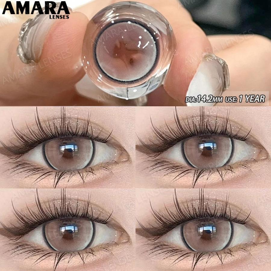 AMARA Colored Contacts Lenses Brown Lenses Purple Lens Natural Look Cosmetics Colored Pupils Eyes Color Lens Soft High Quality