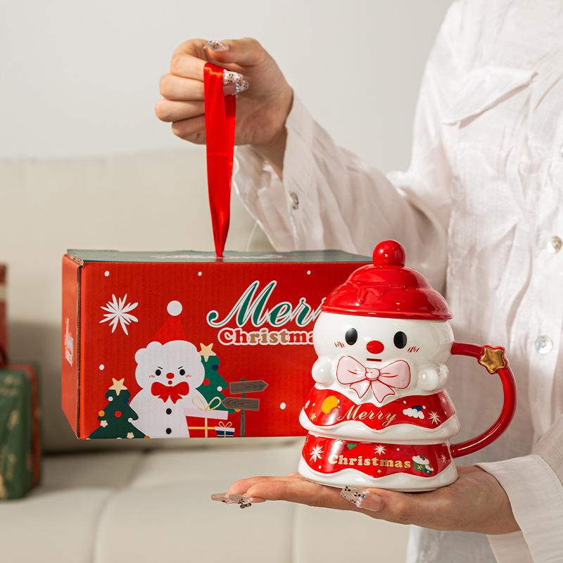 Рождественский подарок для девочек, чтобы подарить своей лучшей подруге. Рождественская кружка-снеговик, сувенирный подарок, практичная, ценная, милая.