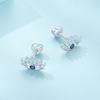 Prophet Eyes with Crystals Silver Screw-Up Stud Earrings