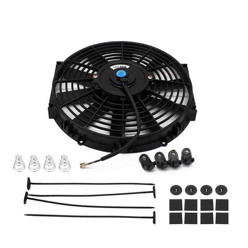 12V 80W 12 inch Universal Electric Engine Cooling Fan Radiator Oil Cooler Pull Push Slim Fan