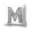 Polyester Pillow Case Pencil Drawing Geometric Decorative Print 26 English Letters Pillow Cushion Cover Simple