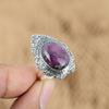 Mothers Day Deal Oval Ruby Zoisite Gemstone 925 Sterling Silver Statement Ring