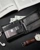 Men's horizontal wallet with zipper compartment, genuine leather, RFID Stop - Rovicky