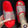 Fashion 2025 Women's New Women's Shoes with Diamond Face, Thin Flash Thick Bottom Slippers Sandals Outdoor Beach Slippers 36-45