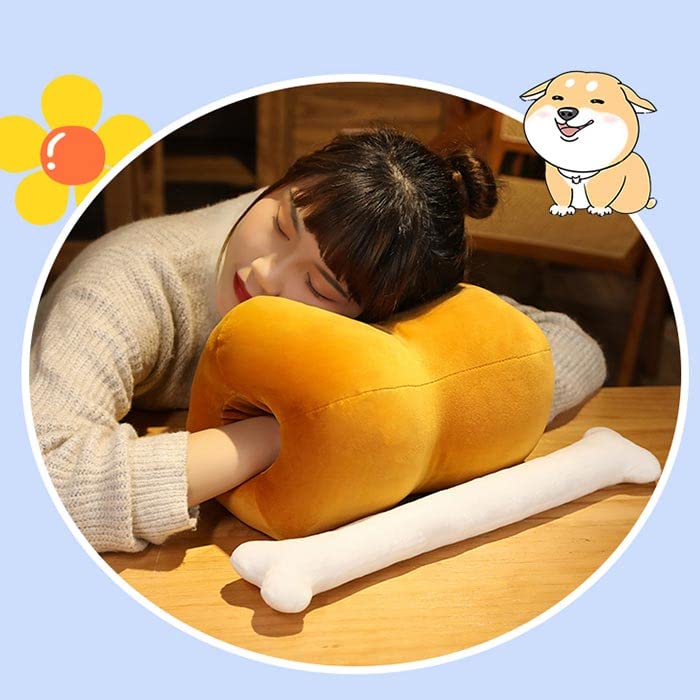 Mammoth Meat Plush Soft and Body Fun Toy, Chewy, Bone-in, Pillow, Cushion, Item, Event, Party, Halloween, Christmas, 422218cm