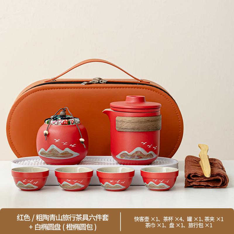Chinese-style express cup set with gifts, coarse pottery Xiaoyan and Qingshan Flying Bird Company will send customers practical gifts.
