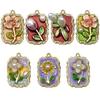 Monet's Garden Vintage Flower Jewelry: Alloy Enamel Earrings, Necklace, Pendant, Keychain