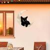 Iron Black Cat On Moon Metal Wall Art - Elegant Wall Sticker for Living Room, Bedroom, and Outdoor Decor | Unique Hanging Art