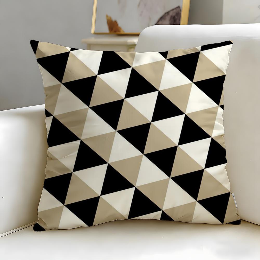 Geometric Line Texture Cushion Cover Soft EasyWash Pillow Case Versatile for Couch Bed Travel and Office