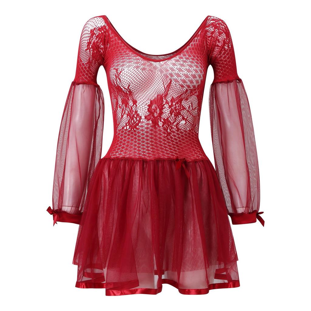 Women' Fashion Suspenders Strap Sexy Gauze Perspective Nightdress Underwear