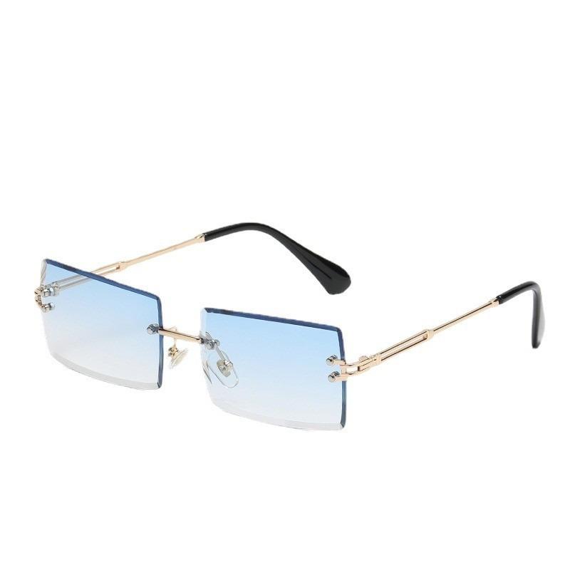 2 шт. женские и мужские модные солнцезащитные очки UV400 оттенки прямоугольные солнцезащитные очки без оправы летние модные очки