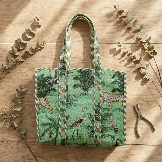 Shoulder Bag usalover925 Multicolor Quilted Cotton Safari Print Shoulder Bags 121