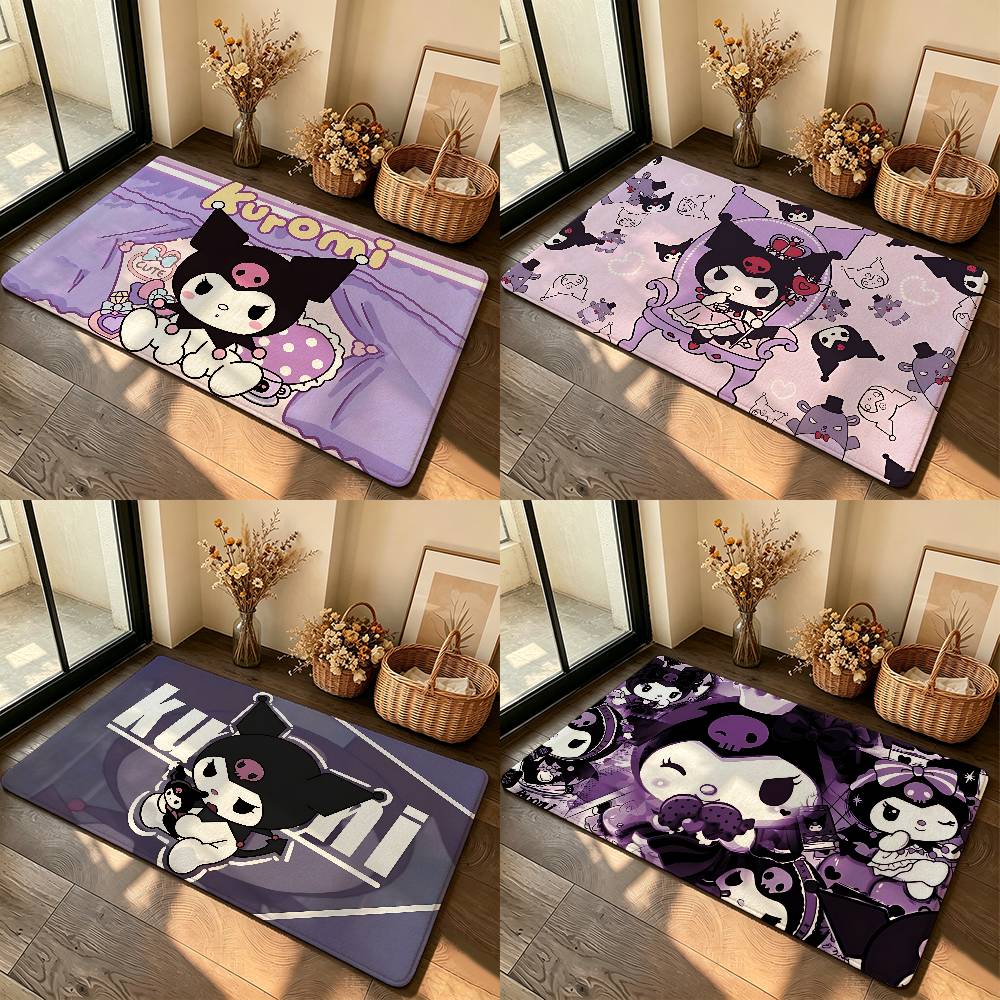 Kawaii K-Kuromi Cute Carpet Bathroom Anti-slip Mat Door Mat Home Decoration Mat Entrance Door Mat Scratch-resistant Door Mat