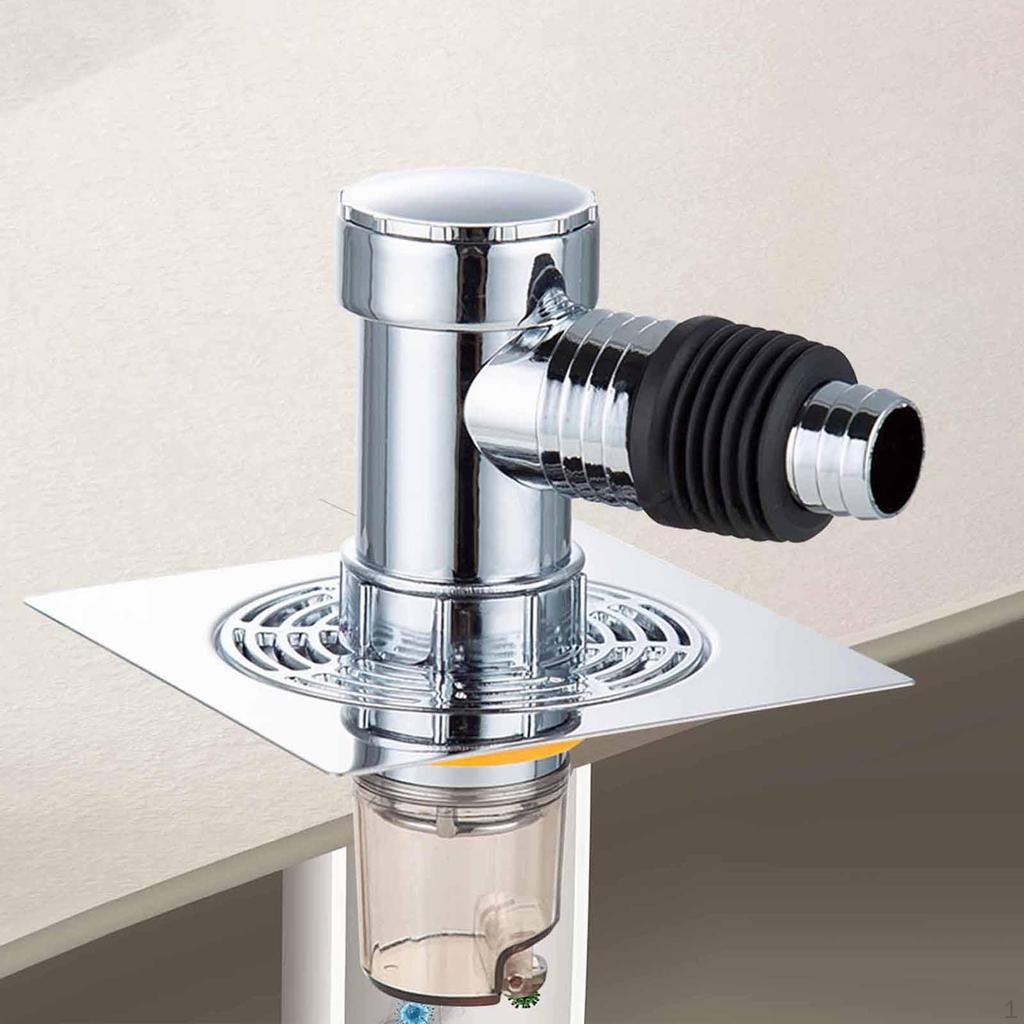 Floor Drain Cover with Pipe Connector Strainer Washroom Accessories for Bathroom Pool