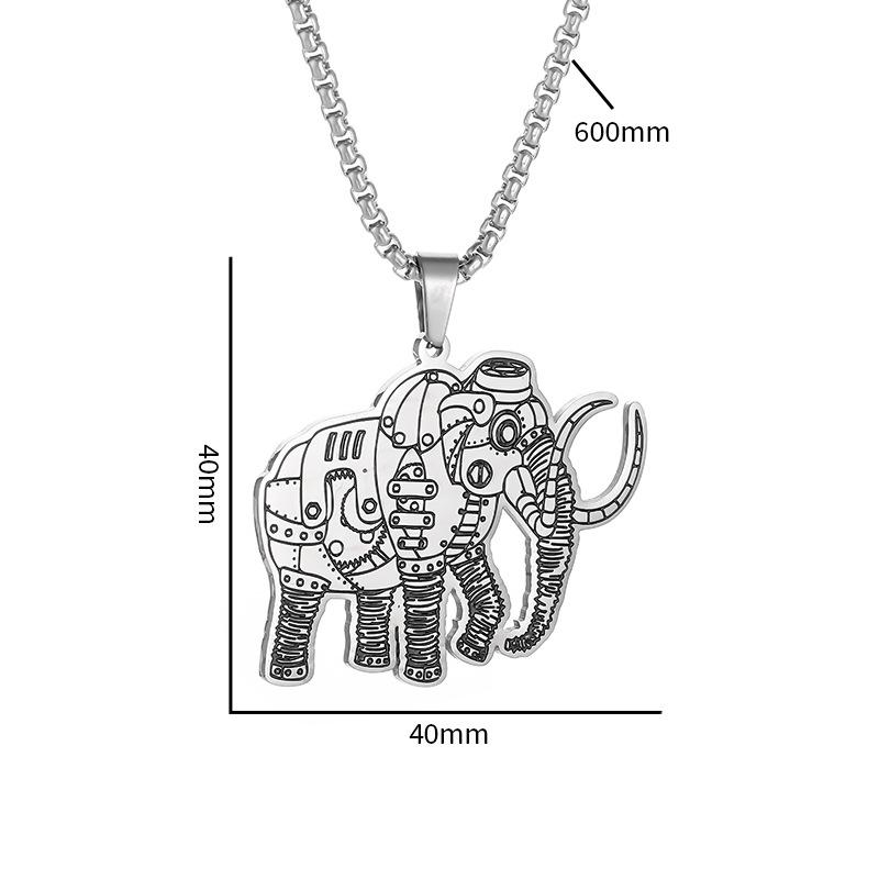 Свитерная цепочка Gear Elephant Свитерное ожерелье Мужской хип-хоп Личность Подвеска