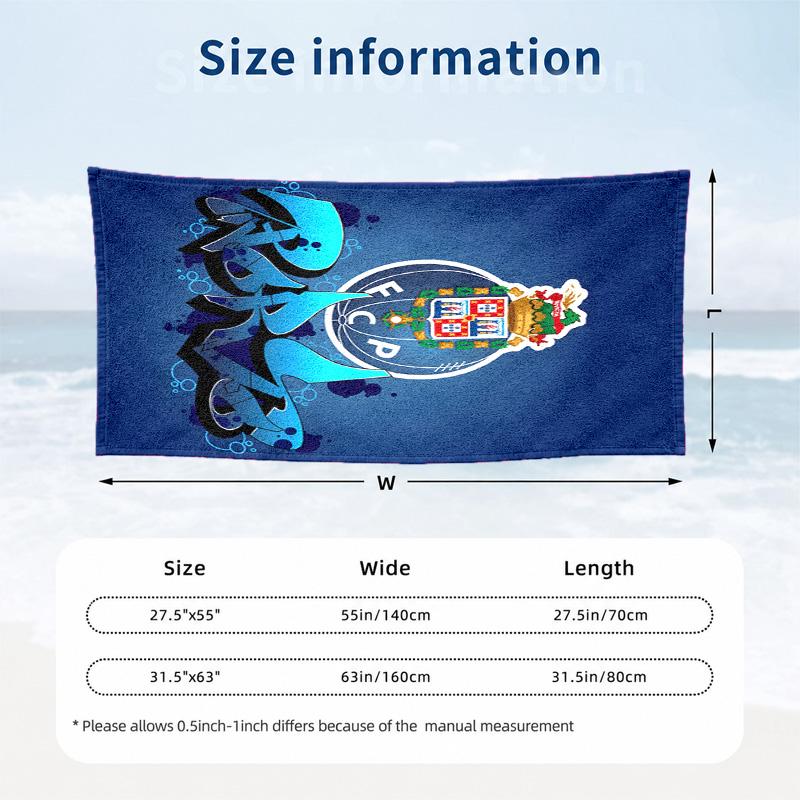 FC Porto Microfiber Beach Towel Quick Dry Sand Free Lightweight Beach Towels for Travel Swimming Camping