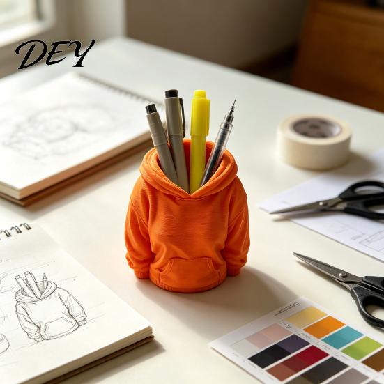 Контейнер для хранения ручек, 3D-печатный держатель для худи, Органайзер для женских толстовок с капюшоном, карандашей для детей, Настольная коробка для канцелярских принадлежностей для дома и офиса