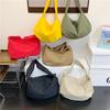 Japanese Minimalist Women's Large Capacity Shoulder Dumpling Bag - Solid Color Crossbody