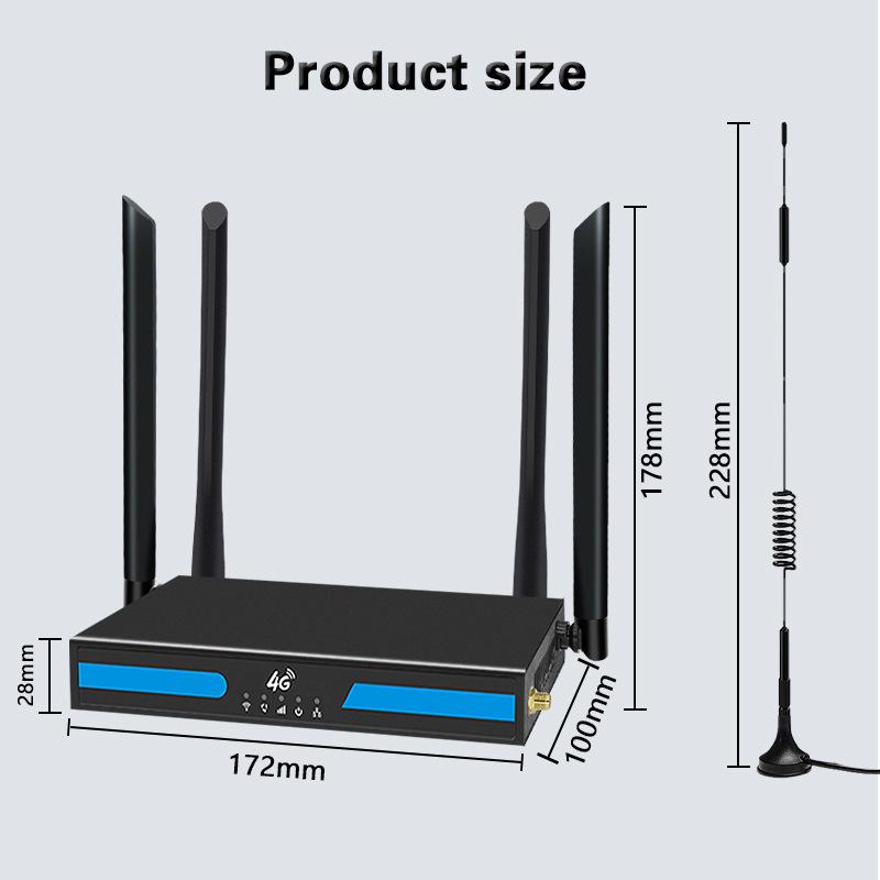 4G Metal Casing Wireless SIM Router with WiFi6 & Suction Cup Antenna for Home Use (UK/Europe) ED123