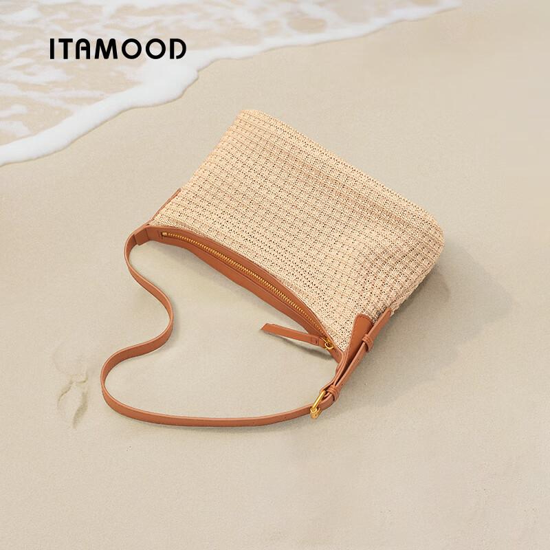 ITAMOOD Vacation Beach Bag, Underarm Bag, Commuter Tote Bag, Crossbody Woven Bag