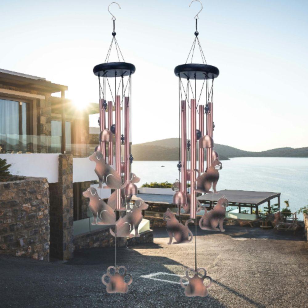 4 Алюминиевые трубки Памятный колокольчик ветра с животными Большие настенные колокольчики Домашнее украшение