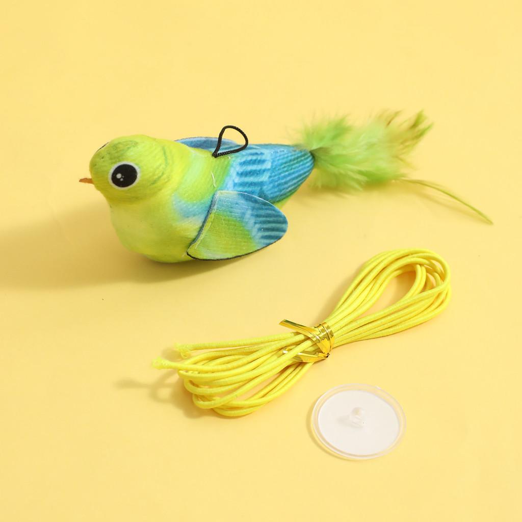 Plush Cat Toy With Suction Cup And Bionic Sound For Interactive Play