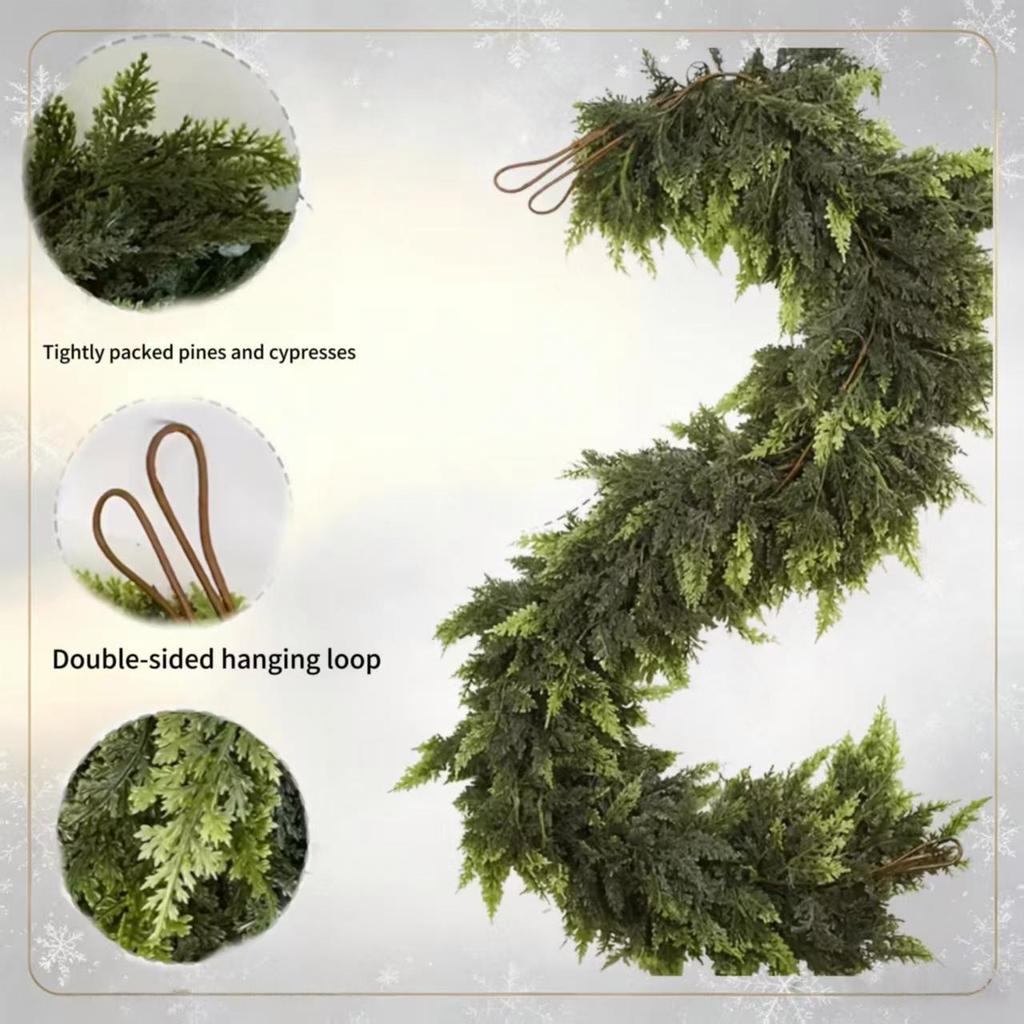 Cross-Border Christmas Pine Wreath with Soft Rubber Pine Needles