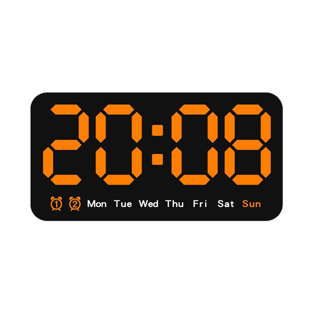 Светодиодные цифровые часы с отображением температуры/даты, двойным будильником, настенные часы для гостиной