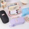Пенал большой вместимости, сумка для канцелярских принадлежностей на двойной молнии, многофункциональный пенал, сжимаемая сумка для канцелярских принадлежностей