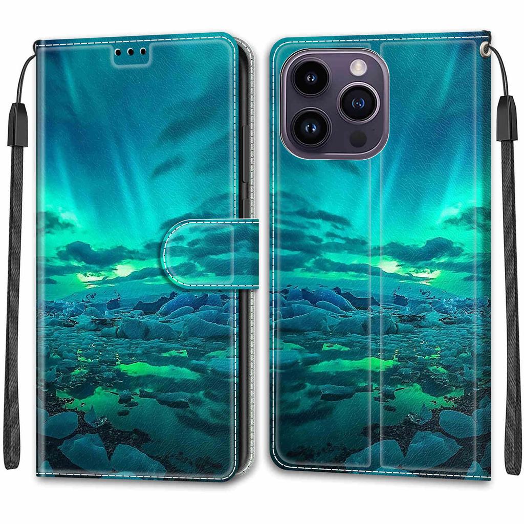 Кошелек из искусственной кожи с пейзажами Арктического Авроры, чехол-книжка с фоторамкой для iPhone Samsung Huawei Honor Xiaomi Redmi Oppo Sony Motorola Nokia Google