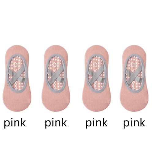 1/ 4Pair Professional Women Yoga Sock Silicone Anti-slip Ballet Pilates Socks Women Backless Breathable Bandage Yoga Sport Socks