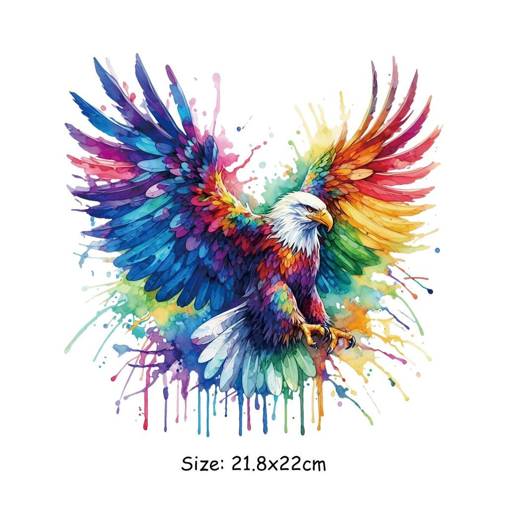 Heat Transfer Printing Watercolor Animals Set T-Shirt Clothes Stickers Heat Press Appliqued Diy Clothing Patches Easy To Cut