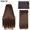 MISS WIG Synthetic Invisible Fish Wire No Clip Wavy Hair Extensions Long Hairpiece Natural Black Brown Blonde for Women Fake Hair Piece