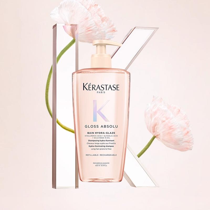 Kerastase Набор туалетных принадлежностей Масло дикой розы Гиалуроновая кислота Набор из двух предметов: Шампунь "Глазированная роза" 500 мл + Эссенциальное масло для ухода за волосами "Черный Алмаз" Haiyuan 30 мл