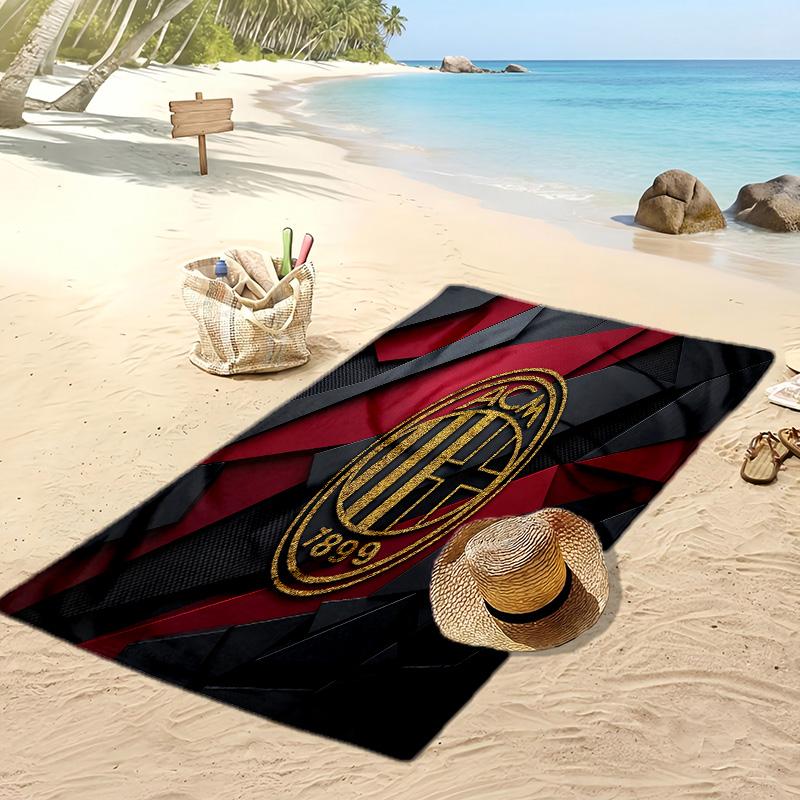Пляжное полотенце с принтом AC Milan, быстросохнущее, мягкое, портативное, большое, прямоугольное, пляжное покрывало для путешествий, бассейна